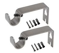 sourcing map Soporte Barra Cortina, Soporte Individual Hierro para Barra Cortinas 16mm, 73 X 36 X 16mm Gris 2uds