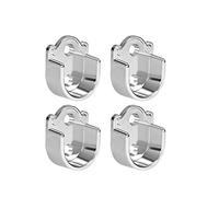 sourcing map Soporte de Barra de Armario, 4 Soportes para Barra con Brida, Soportes de Enchufe para Tubería, 19mm de Diámetro, Soporte para Barra de Cortina para Baño Armario