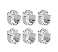 sourcing map Soporte de Barra de Armario, 6 Soportes para Barra con Brida, Soportes de Enchufe para Tubería, 19mm de Diámetro, Soporte para Barra de Cortina para Baño Armario
