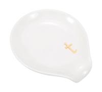 sourcing map Soporte de cerámica para cucharas de café, soporte para cucharas de té de 3.9 pulgadas, resistente al calor, accesorios de mesa para cafetería, cocina, comedor, estufa, decoración de mesa