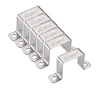 sourcing map Soporte de conector en forma de U, 43 x 46 mm, acero inoxidable 304, para puerta cerrada, barra de soporte, canal de puntal, 6 unidades