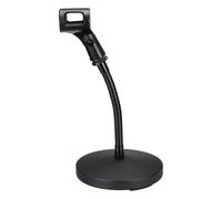 sourcing map Soporte de micrófono de mesa de cuello de cisne de 140 x 270 x 185 mm, soporte de micrófono ajustable, adaptador de clip de micrófono inalámbrico flexible con base pesada para micrófonos