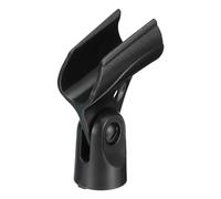 sourcing map Soporte de micrófono O.D 21 mm - 33 mm, interfaz de plástico, clip de soporte de micrófono con adaptador de metal de 3/8 para micrófono pequeño, color negro, 1 unidad