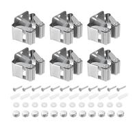 sourcing map Soporte de Pared para Fregona y Escoba 6 Piezas Acero Inoxidable 304 Soporte de Pared para Fregona Colgador de Escoba Montado En La Pared para Baño Cocina Oficina Gris