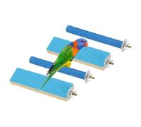 sourcing map Soporte de perca para pájaros, juguete de madera para loros, palo de molienda de patas, accesorios de jaula de pájaros, 6 x 1.57 pulgadas (azul, 2 piezas) juguetes para pájaros diseñados