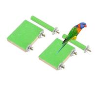 sourcing map Soporte de perca para pájaros, juguete de madera para loros, palo de molienda de patas, accesorios de jaula de pájaros, 3.94 x 3.15 pulgadas (verde, 2 piezas) juguetes para pájaros