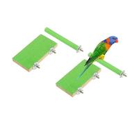 sourcing map Soporte de perca para pájaros, juguete de madera para loros, palo de molienda de patas, accesorios de jaula de pájaros, 6 x 3.15 pulgadas (verde, 2 piezas) juguetes para pájaros diseñados