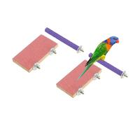 sourcing map Soporte de perca para pájaros, juguete de madera para loros, palo de molienda de patas, accesorios de jaula de pájaros, 6 x 3.15 pulgadas (rosa, 2 piezas) juguetes para pájaros diseñados