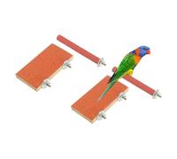 sourcing map Soporte de perca para pájaros, juguete de madera para loros, palo de molienda de patas, accesorios de jaula de pájaros, 6 x 3.15 pulgadas (naranja, 2 piezas) juguetes para pájaros
