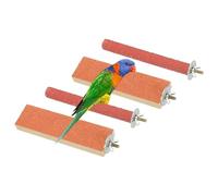 sourcing map Soporte de perca para pájaros, juguete de madera para loros, palo de molienda de patas, accesorios para jaula de pájaros, 6 x 1.57 pulgadas (naranja, 2 piezas) juguetes para pájaros