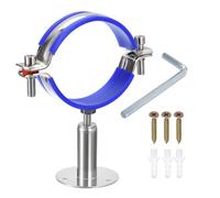 sourcing map Soporte de tubería de acero inoxidable para montaje en pared, soporte de tubería de montaje en techo, abrazadera ajustable, correa de tubo para tubo de 80 a 89 mm de diámetro
