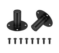 sourcing map Soporte para altavoz, 4.2 x 3.15 pulgadas, soporte superior de metal para altavoz, adaptadores de montaje en poste para bricolaje, cine en casa, estudio, gabinete, poste, color negro