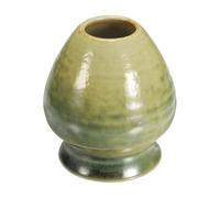 sourcing map Soporte para batidor de té matcha de cerámica de 75 mm, soporte tradicional para batidor de matcha, soporte de bambú japonés, accesorios para juego de té, color verde
