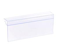 sourcing map Soporte para etiquetas de 100 x 42 mm, plástico transparente para estantes de vidrio de 4 a 8 mm, paquete de 20