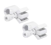 sourcing map Soporte para micrófono O.D 32 mm - 60 mm, interfaz de plástico, clip de soporte de micrófono con adaptador de plástico 3/8 para micrófono pequeño, blanco, 2 unidades