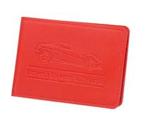 sourcing map Soporte para registro de automóvil y seguro de piel sintética, organizador de guantera con bolsillos para tarjeta de identificación de licencia, Red, 6 Pockets