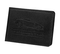 sourcing map Soporte para registro de automóvil y seguro de piel sintética, organizador de guantera con bolsillos para tarjeta de identificación de licencia, Black, 8 Pockets