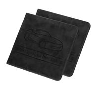 sourcing map Soporte para registro de coche y seguro, de piel sintética, organizador de guantera, accesorios de almacenamiento para tarjeta de identificación de licencia, Black, 14 x 13.5 cm, Moderno