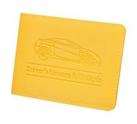 sourcing map Soporte para registro y seguro de automóvil, de piel sintética, organizador de guantera, accesorios de almacenamiento, soporte de identificación de automóvil con 2 bolsillos para tarjetas