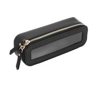 sourcing map Soporte transparente para brochas de maquillaje, bolsa de maquillaje transparente, estuche portátil para brochas de cosméticos, organizador de artículos de tocador con cremalleras, Black
