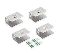 sourcing map Soportes de estantería de cristal - Acero inoxidable cristal rectángulo de abrazadera para el 6-8mm 4 Pcs