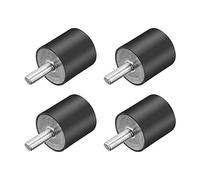 sourcing map Soportes de goma de rosca M6 aisladores de vibración pernos cilíndricos con pernos 4 piezas 25mm x 25mm