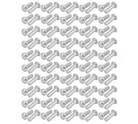 sourcing map sourcing map 100 piezas Remache sujetador solido M5 x 16 mm de aluminio medias cabeza redonda del tono plateado