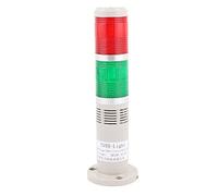 SOURCING MAP sourcing map Luz Industrial de pila DC 24V rojo LED VERDE Torre de señal de advertencia sonora Lámpara