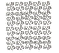 sourcing map sourcing map Remache sólido color sujetador de plata M4 x 6 mm de diámetro de aluminio alrededor de la cabeza 100 piezas