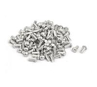 sourcing map sourcing map Remache sujetador 100pcs M3 x 6 mm de medio aluminio sólido de cabeza redonda tono Plata