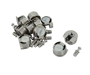 sourcing map Sourcingmap-20mm Rosca CAM Lock aleación de Soporte para Estante Soporte Stud Pin 10pcs