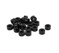 sourcing map sourcingmap® 20pcs 3mm de grosor Arandea plana M3 de aleación de aluMin*o para Tornillo guardabarros negro