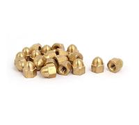 SOURCING MAP sourcingmap 20Pcs Tapa en domo de cabeza hexagonal Tono de latón M6 Tuerca de rosca hembra DIN1587