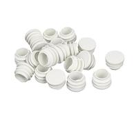 sourcing map sourcingmap® 25mm de diámetro Inserción del tubo corrugado de la tapa de extremo redondo blanco los obturadores de plástico 20pcs