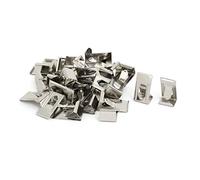 sourcing map sourcingmap® 26mmx14mm Clip de Muelle de metal en forma redonda para fotografías tono plata 30pcs