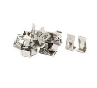 sourcing map sourcingmap® 26mmx14mm Clip de Muelle de metal en forma redonda para fotografías tono plata 20pcs