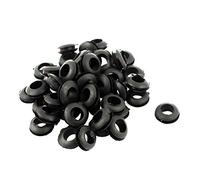 sourcing map Sourcingmap 50pcs Junta Pasacables de Alambre Redondo eléctrico de 8mm de diámetro Interior de Caucho Negro