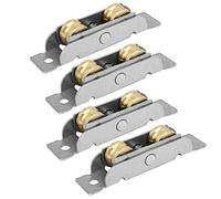 sourcing map sourcingmap® 64 mm Longitud 12 mm Diámetro rodillos dobles correderas 4pcs hoja de la ventana Polea Rueda