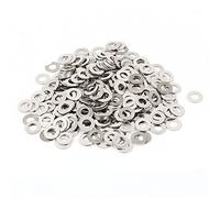 SOURCING MAP sourcingmap® Arandela plana 300 piezas Arandela de acero inoxidable planas M5 x 10 mm OD tono plata