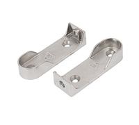 sourcing map sourcingmap® Armario metálico de níquel plateado barra del armario brida Escuadra de tono de plata 2pcs