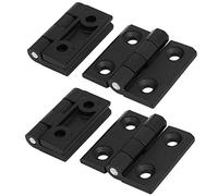 sourcing map sourcingmap® Bisagra de empalme de aluminio negro de 50mmx50mm para puerta de armario s del hogar 4pcs