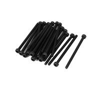 sourcing map sourcingmap® M2,5 x40mm Tornillo moleteado perno de aleación de acero de cabeza hueca hexagonal 20pcs negro