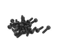 sourcing map sourcingmap® M2 x 7mm 12.9 Tornillo Aleación Acero Máquina hexagonal Enchufe Gorra Tornillos negro 20pcs