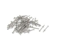 sourcing map sourcingmap® M2x25mm Tornillo inoxidable Acero hexagonal Enchufe cabeza Nudoso casquillos pernos Tuerca Set 50Pcs