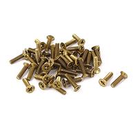 sourcing map sourcingmap® M3 x 12mm819 GB Unidad Phillips la fijación tornillos avellanados tono Latón 50 pcs