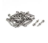 sourcing map sourcingmap® M3 x 25 mm de acero inoxidable 304 tornillos de cabeza plana Phillips tuercas arandelas w 30 juegos