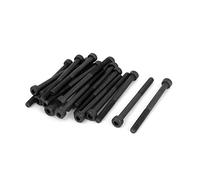 SOURCING MAP sourcingmap® M4 x 50mm 12.9 Liga Acero Hex enchufe Cabeza casquillo Empulgueras tornillos negro 20pcs