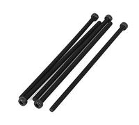 sourcing map sourcingmap® M4x110mm Tornillo moleteado totalmente de cabeza hexagonal rosca negro 5pcs