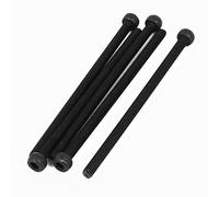 SOURCING MAP sourcingmap® M4x75mm Tornillo moleteado totalmente de cabeza hexagonal rosca negro 5pcs