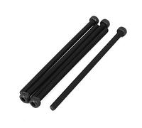 SOURCING MAP sourcingmap® M4x80mm Tornillo moleteado totalmente de cabeza hexagonal rosca negro 5pcs